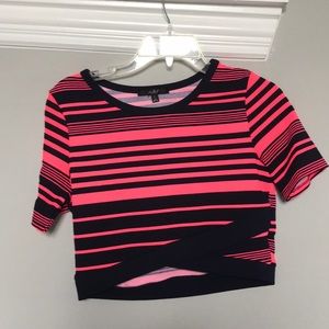 Hot pink & Navy crop top